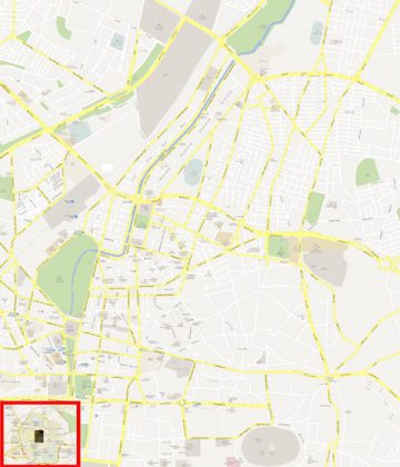 Map of Armenian neighborhood in Aleppo (Google map compiled by Viken Kalsahakian)