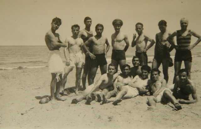 The students of Seminary on the seaside of Antelias. Catholicos Zareh and Catholicos Khoren are in the group