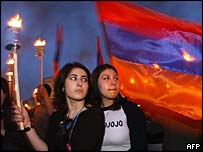 Armenians march in memory of their victims