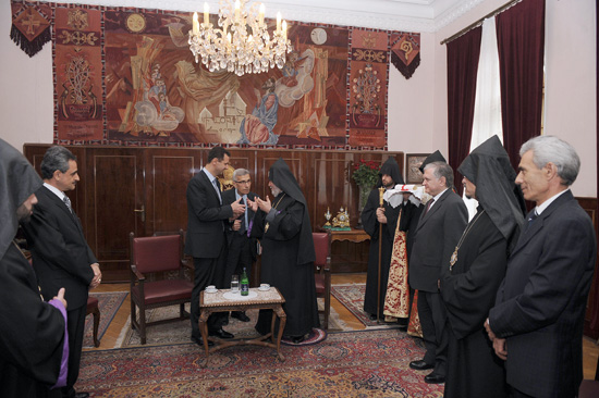 Karekin II and Al-Asad in Etchmiadzin