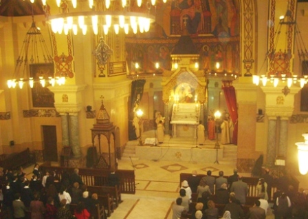 The faithful gathered in the church