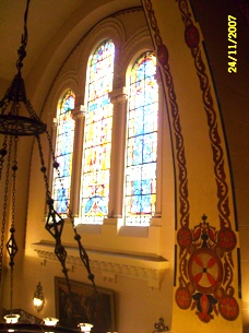 Side windows from under the arch