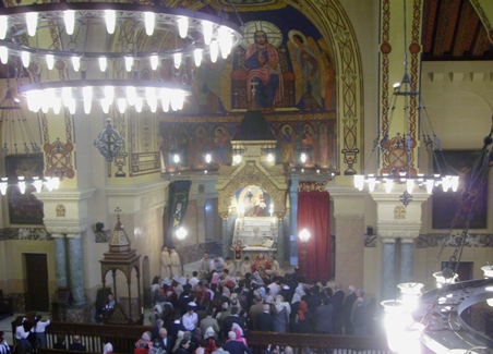 The faithful gathered in the church