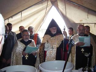 Blessing of foundation for new Armenian Church in Northern Iraq (city of Duhok)