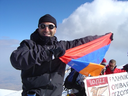 Vaken Knouni on top of Ararat Mountain